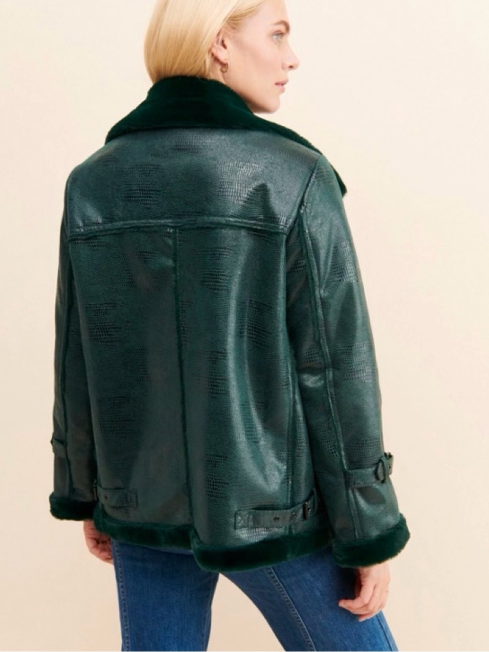 Hutch Deep Green Faux Fur Coat